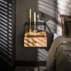 Alternative view of Nachtkastje Kevin hangend met 1 lade, set van twee